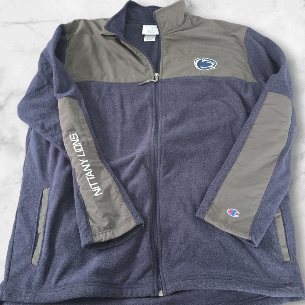 Penn State Nittany Lions Full Zip Warm Fleece Jacket Men’s 2XL Blue Champion Fan